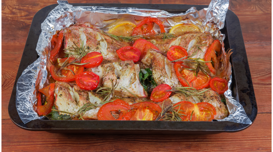 Okoun nilský a teplá zelenina